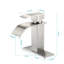 Robinet en nickel brossé à cascade, acier inoxydable à poignée simple pour robinet d'évier de salle de bain-124464726