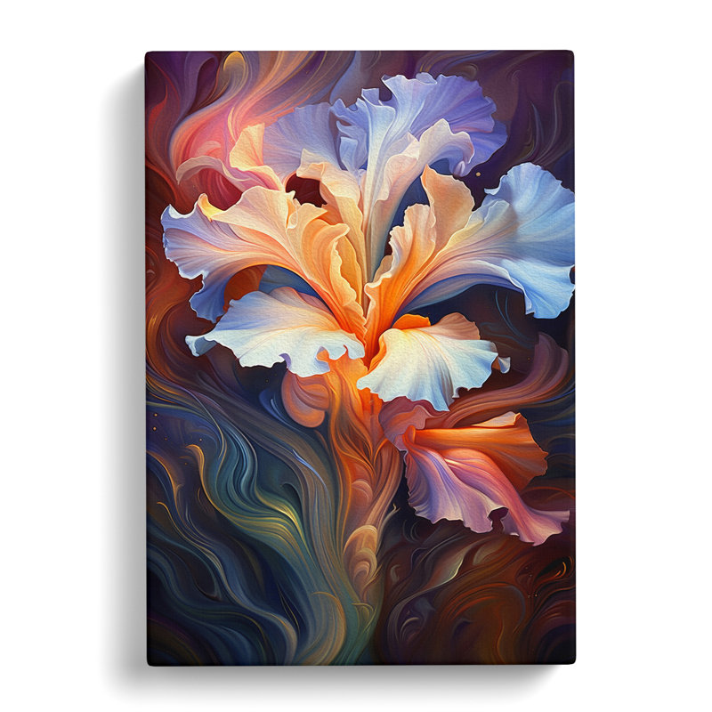 Iris Flower Futurism - No Frame Print, 50cm H x 35cm W x 3cm D