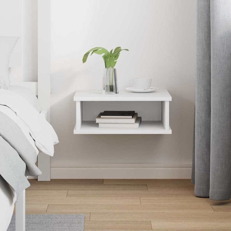 40 cm W Bedside Table, White