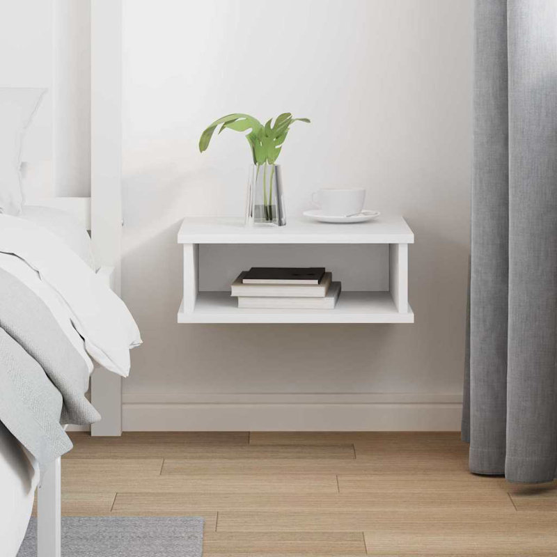 40cm W Manufactured Wood Bedside Table, White