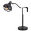 Lampe de bureau Loga 27 po avec abat-jour réglable en forme de cage, fer noir