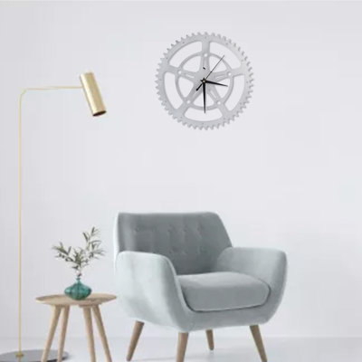 Horloge murale simple, sans cadre, design pentagramme, engrenage, à suspendre, mouvement silencieux, idéale comme cadeau de décoration.