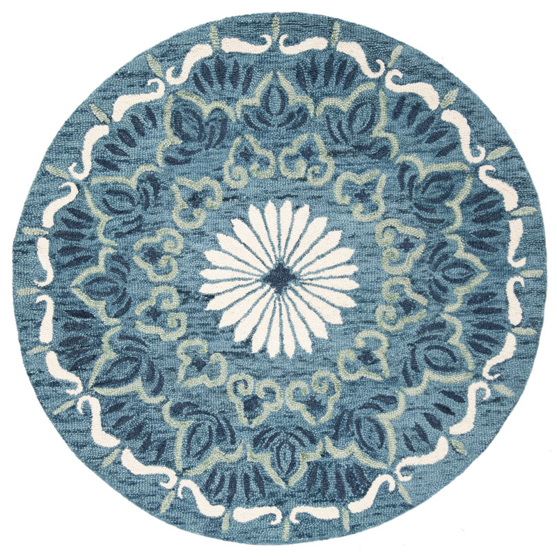 Hickman Novelty Hand Tufted Wool And Cotton With Latex Oriental Rug, Round 9'