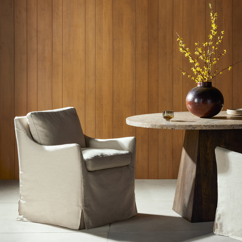Monette Upholstered Arm Chair, Brussels Natural