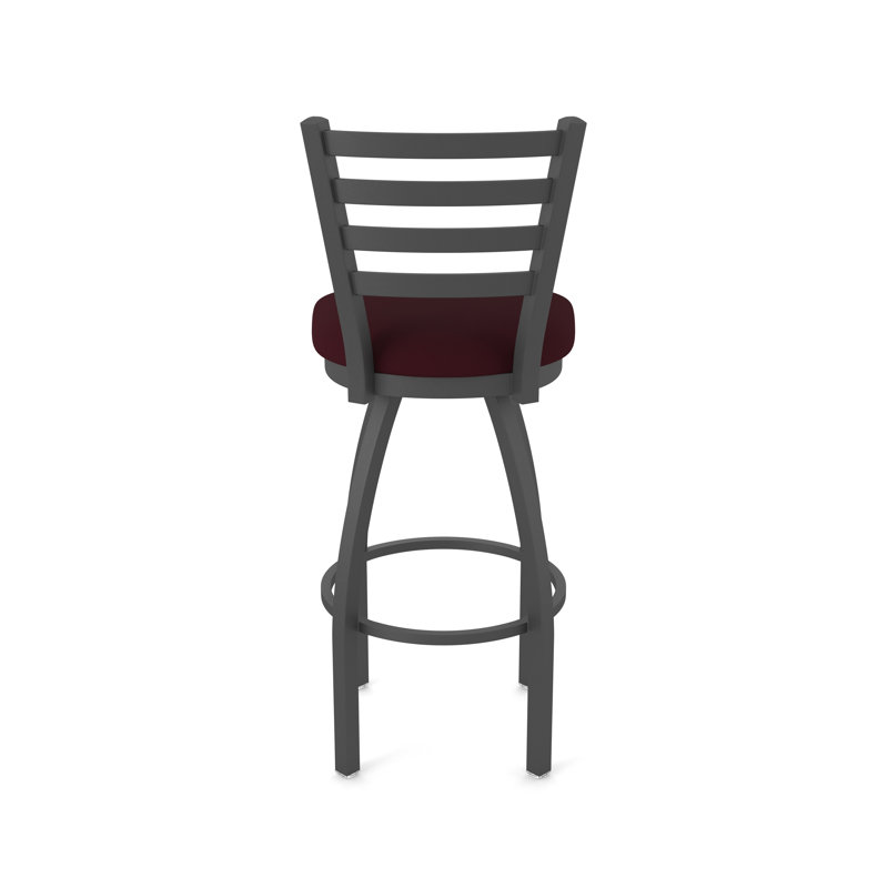 Tabouret pivotant Jackie, Vinyle - bordeaux Canter, Étain, Tabouret de bar (siège d'une hauteur de 30 po)