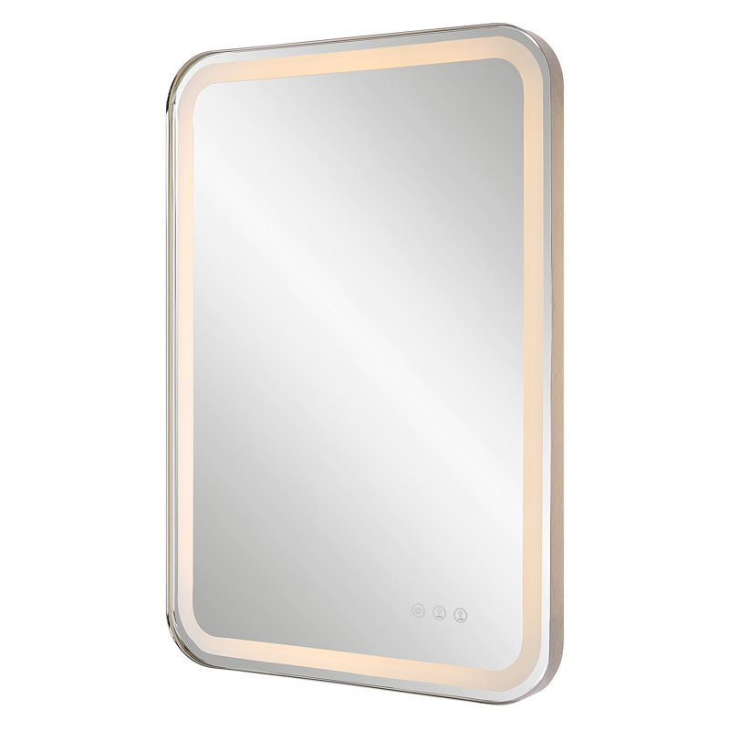 Miroir de salle de bain Mattia, Nickel poli, 32,25 po x 22,25 po
