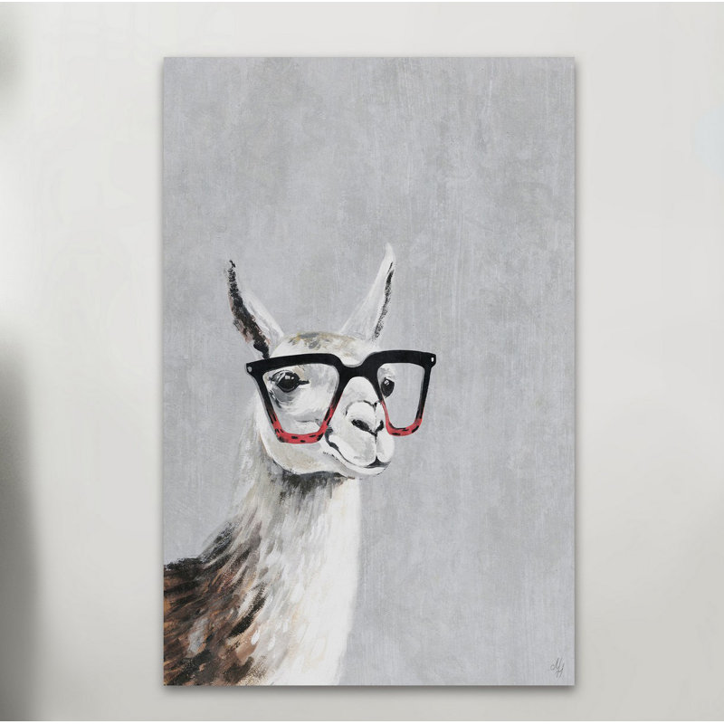 Smart Llama III - Wrapped Canvas Painting, 30cm H x 20cm W