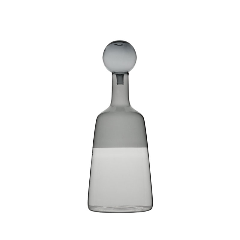 Vase décoratif en verre 5,5 "transparent et gris