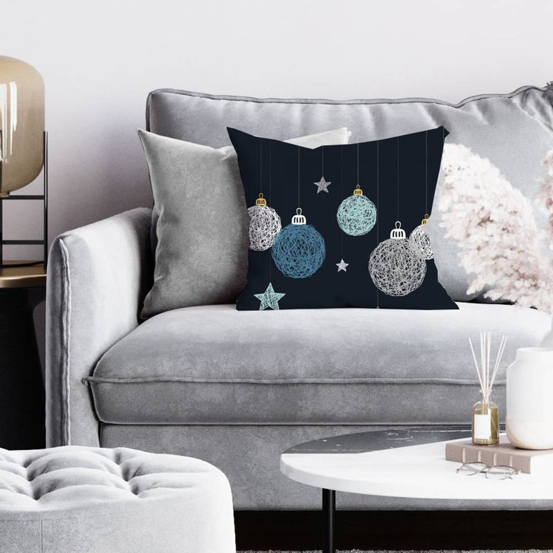 Christmas ball vector - 16"x16" Throw pillow cover - Poly twill - Print on demand