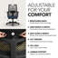 Chaise de bureau ergonomique HON Ignition 2.0 ReA Activ, inclinaison avancée, structure noire, océan-119729028-119729029-119729033