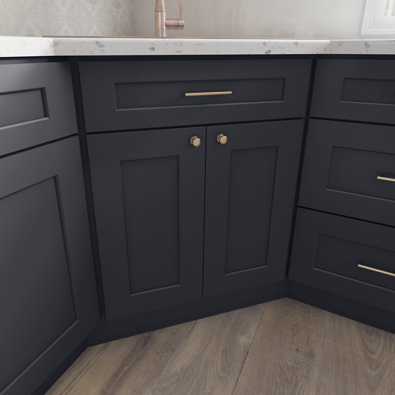 Armoire d'angle, Noir Shaker
