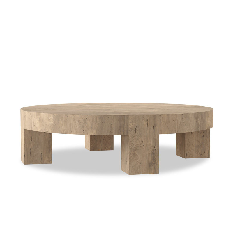 Table basse Abasso - Chêne rustique en bois d'absinthe, H 15 po x l 55 po x P 55 po