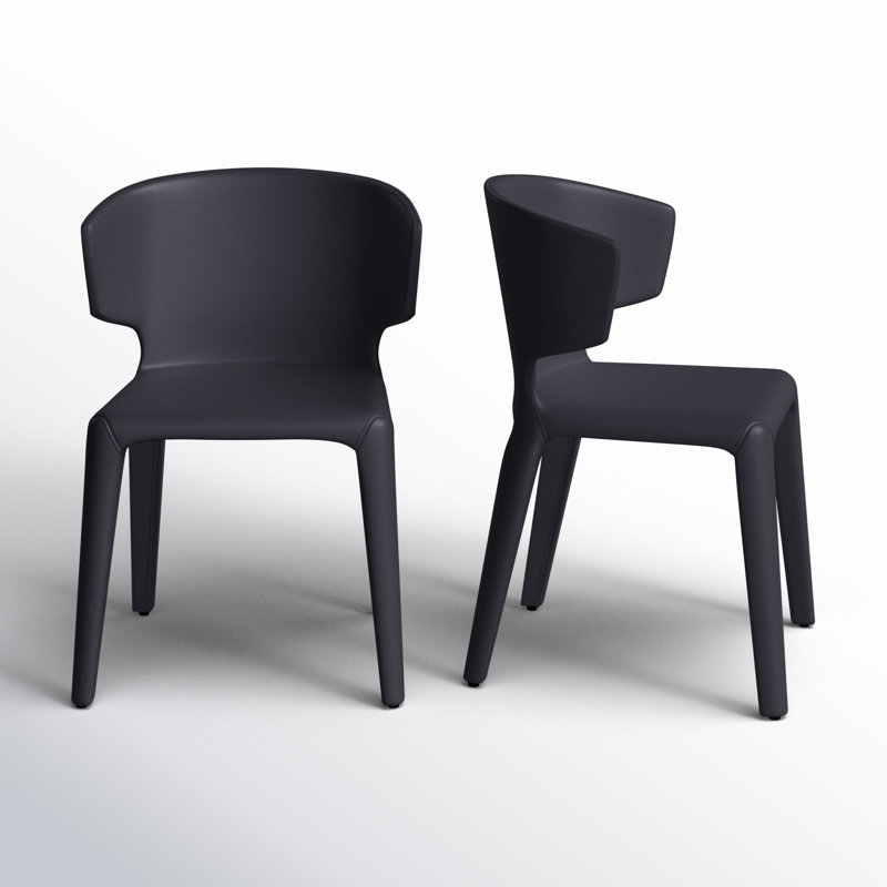 Chaise d'appoint rembourrée Cesar, Noir