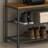 Steel Frame 3-In-1 Entryway Tree/Clothes Rack + Shoe Cabinet + Bench. Industrial Retro Style In Brown And Black. Dimensions: 12.5 X 27.7 X 68.8 Inches.