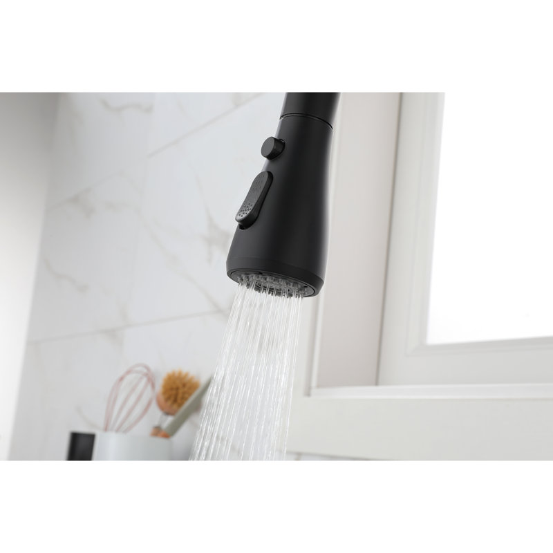 Le robinet de cuisine moderne en acier inoxydable noir mat avec douchette rétractable améliore la fonctionnalité et l'esthétique de votre robinet de douchette rétractable en acier, offrant une conception simplifiée pratique pour