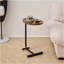 Table d'appoint brune en forme de C, petit canapé pour le salon-1182234803-1182234801