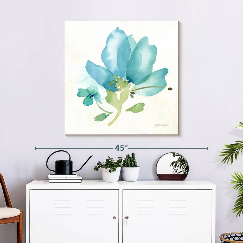 Champ de coquelicots Harnek bleu simple II, H 30 po x l 30 po