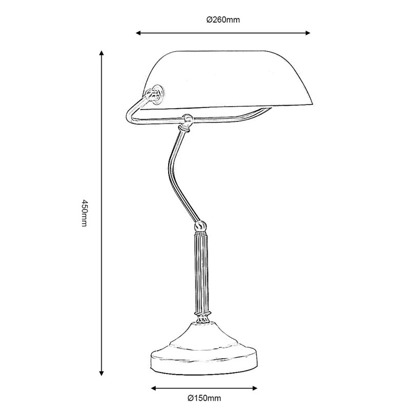 Bratton Metal Bankers Lamp, Polish Brass