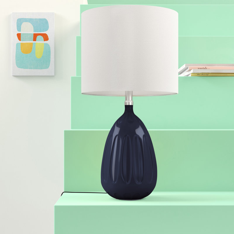 Lampe de chevet 20 po Hulbig, Bleu marine