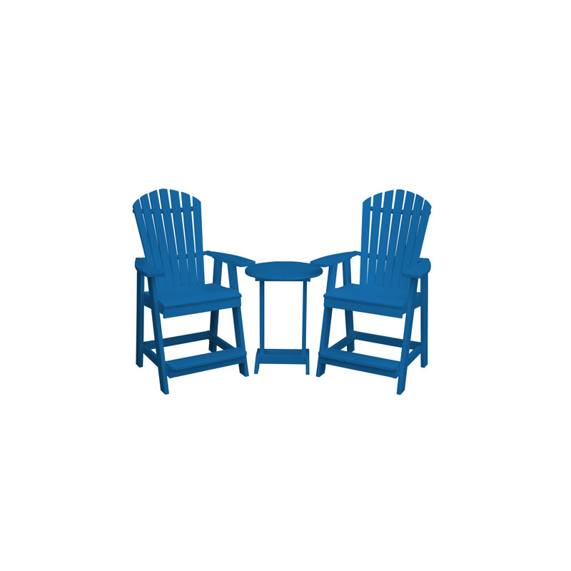 Baldomera Bar Set with Stools, Blue