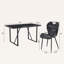 Ensemble de salle à manger rectangulaire rétro minimaliste de 5 pièces de 55 pouces avec chaises en similicuir-1985873703