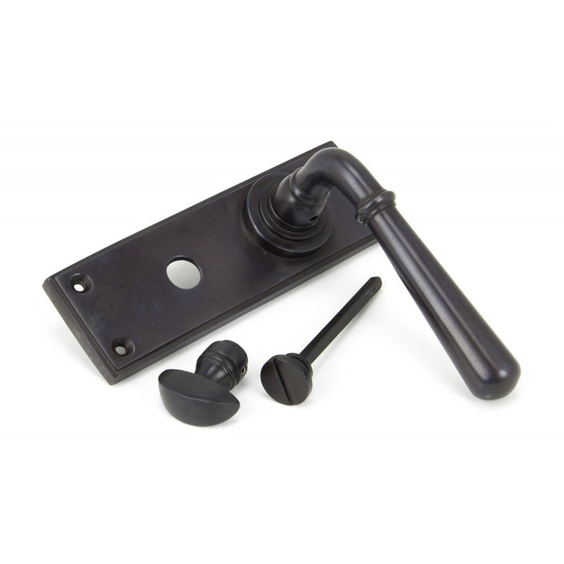 Newbury Lock Door Handle Kit, Aged Bronze