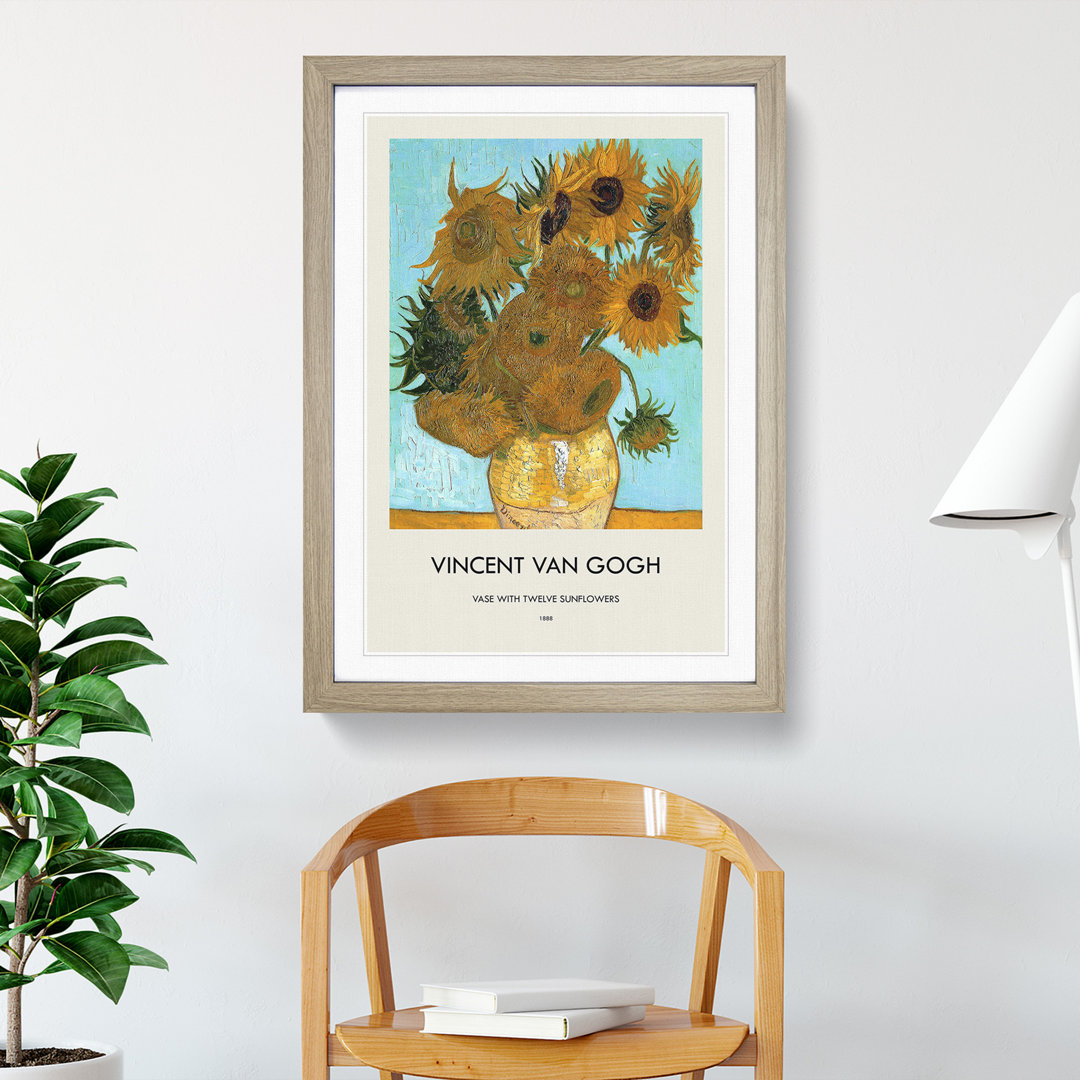 Twelve Sunflowers by Vincent Van Gogh - Picture Frame Painting