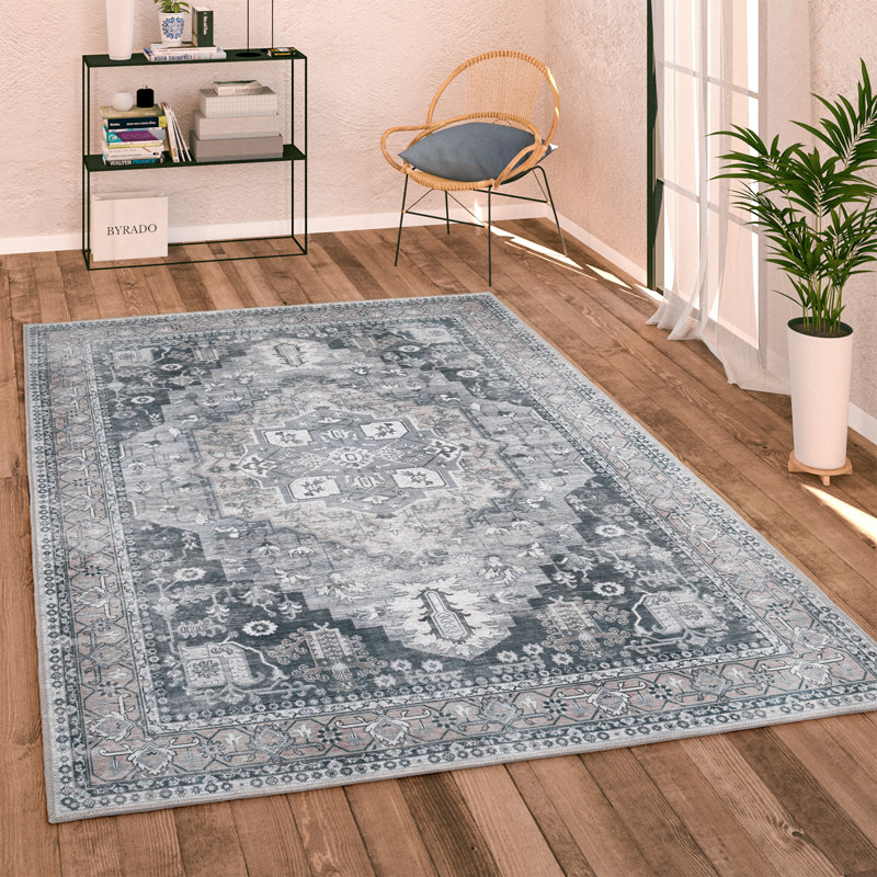 Slaboden 100% Polypropylene Gray Rug, Around 160cm