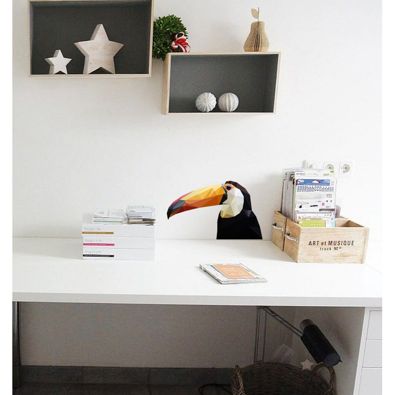Décalcomanie murale oiseau Toucan, H 10 po x l 15 po