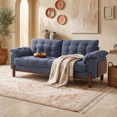 Boucle Upholstered Sofa with Durable, Breathable Fabric