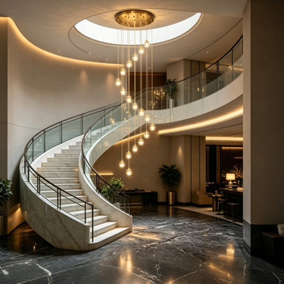 Lustre suspendu moderne en cristal 18 lumières pour hauts plafonds, luminaire de hall d'entrée d'escalier (ampoules non incluses)