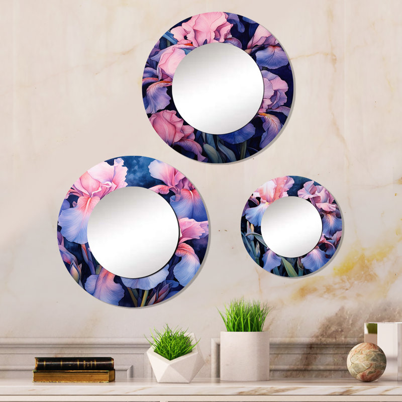 Miroir mural rond en aluminium Dilreet