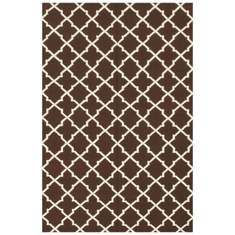 Rectangle 155 cm x 240 cm Geometric Hand Woven Kilim