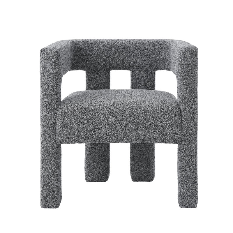 Erald Upholstered Armchair, Gray Boucle