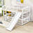 Harveen Wooden Bunk Bed with Slide and Fence by Harriet Bee-971127360-971127361
