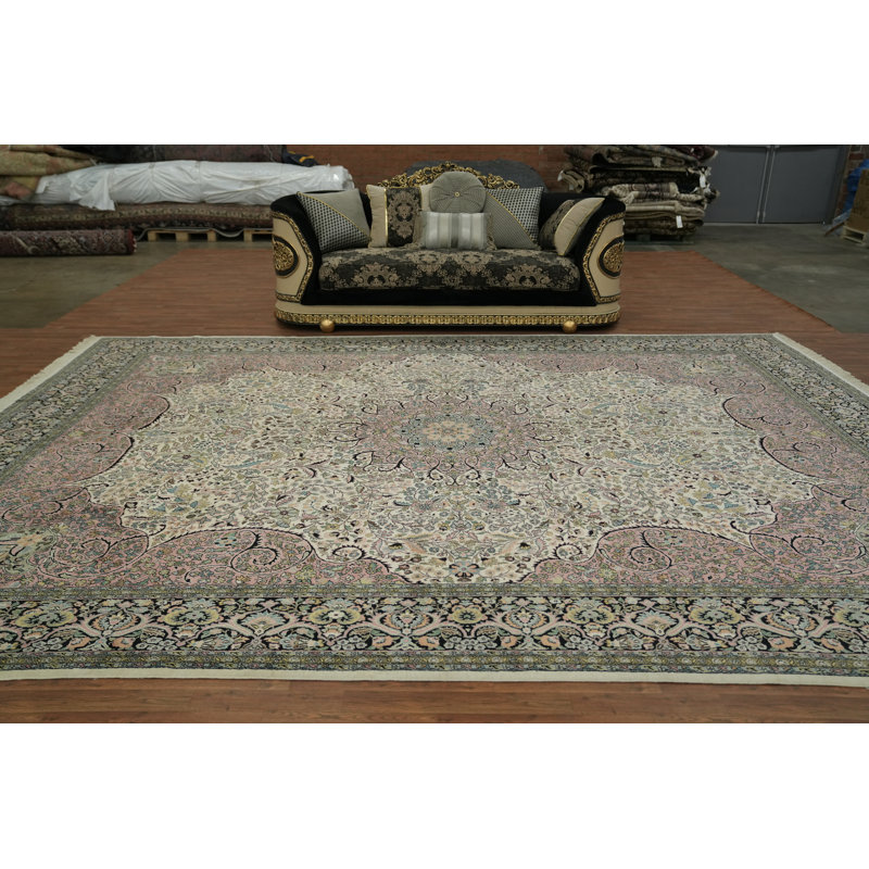 Grand tapis oriental en soie 12x15