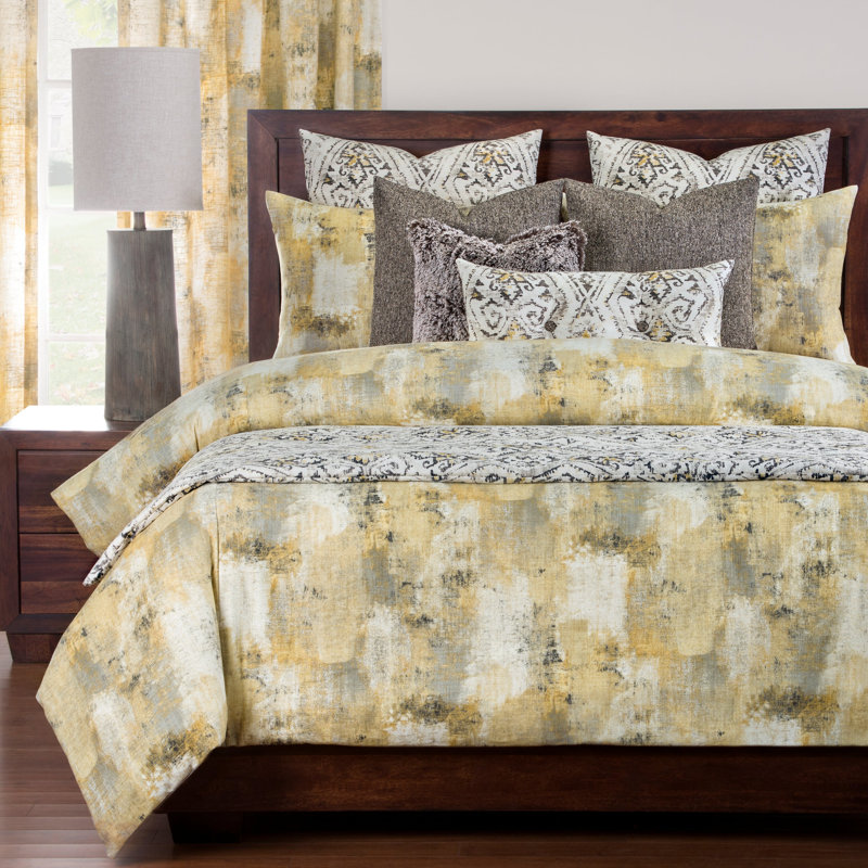 Ensemble de housse de couette Calcutta Luxury, Canari, Housse de couette grand +2 coussins décoratifs
