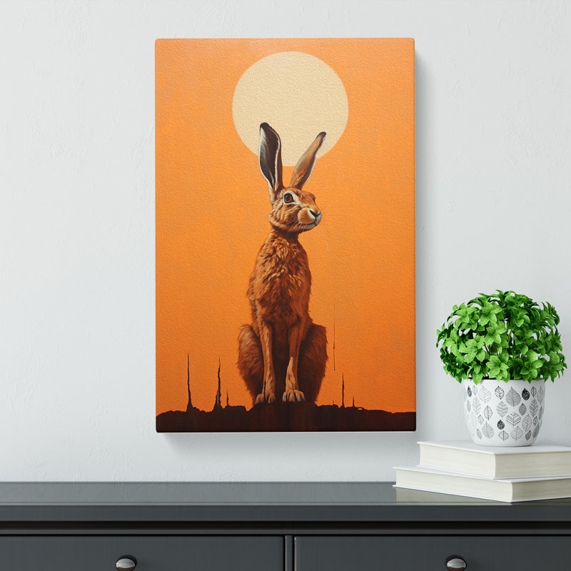 Hare Minimalism No.2 - Wrapped Canvas, 50cm H x 35cm W x 3cm D