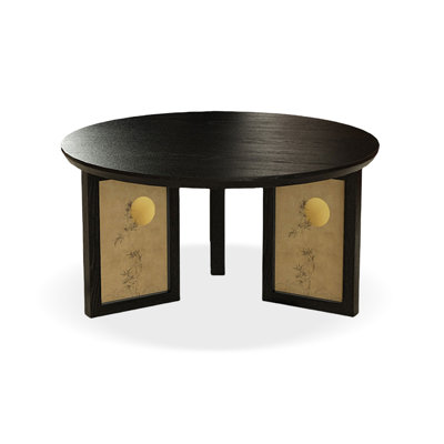 Table basse ronde en bois massif 31,5 po