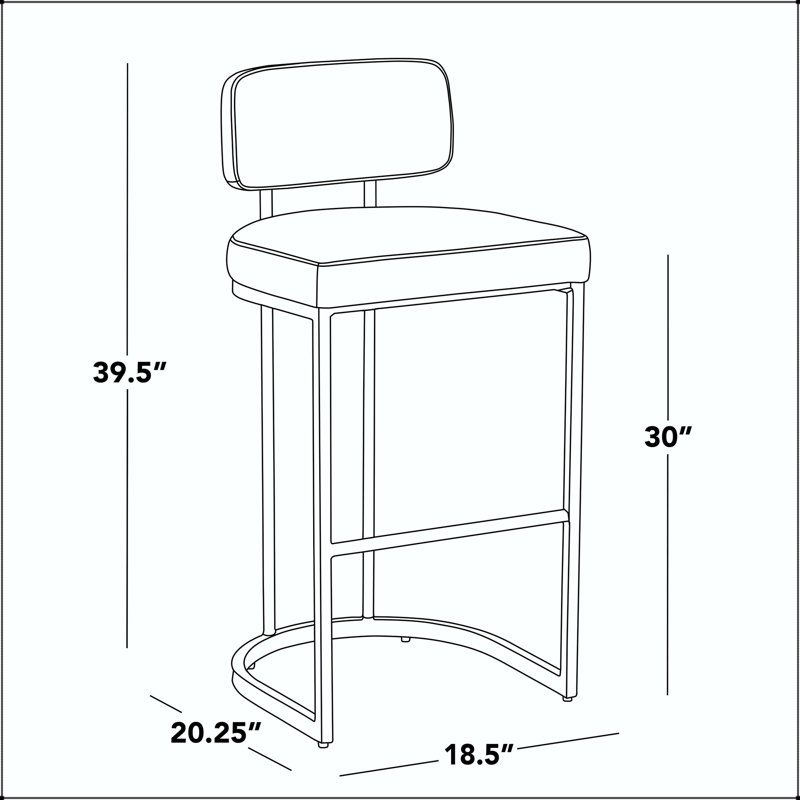 Tabouret de bar à hauteur fixe - structure en métal doré avec similicuir blanc (ensemble de 2)
