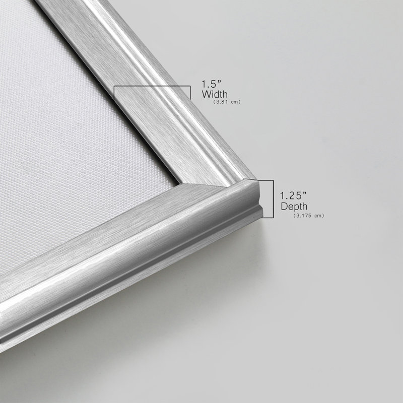 Inconnu, espace I - ensemble de 3 impressions sur toile encadrées, Argent, H 36,5 po x l 79,5 po x P 1 po