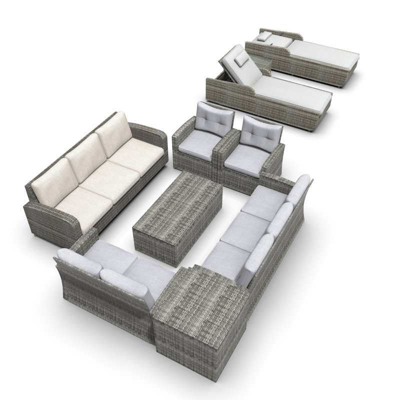 Almanza 12 - Person Patio Conversation Set with Cushions