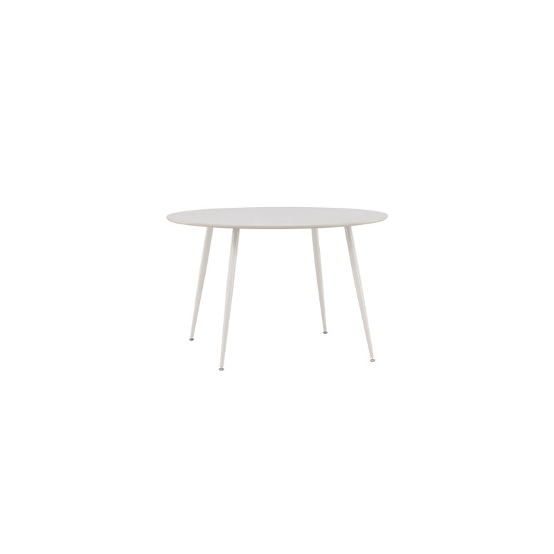Colm Round Metal Base Dining Table, Beige, 75cm H x 120cm L x  120cm W