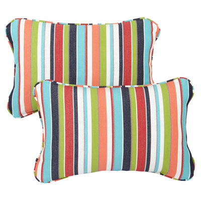 Alarise Corded Colorful Indoor/Outdoor Sunbrella Lumbar Pillow