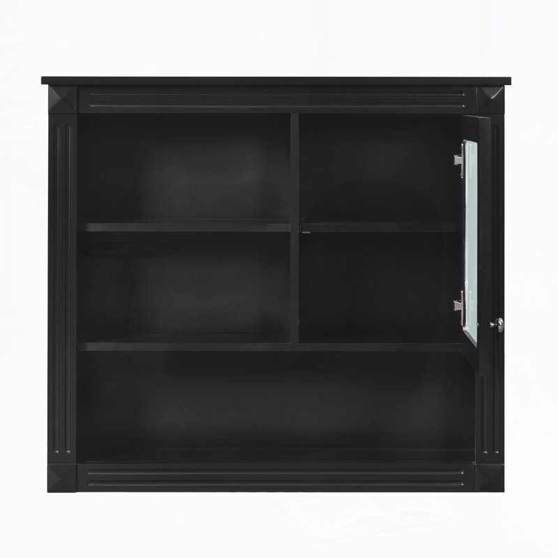 Armoire murale de salle de bain 32 "avec miroir, Noir, noir, noir, noir