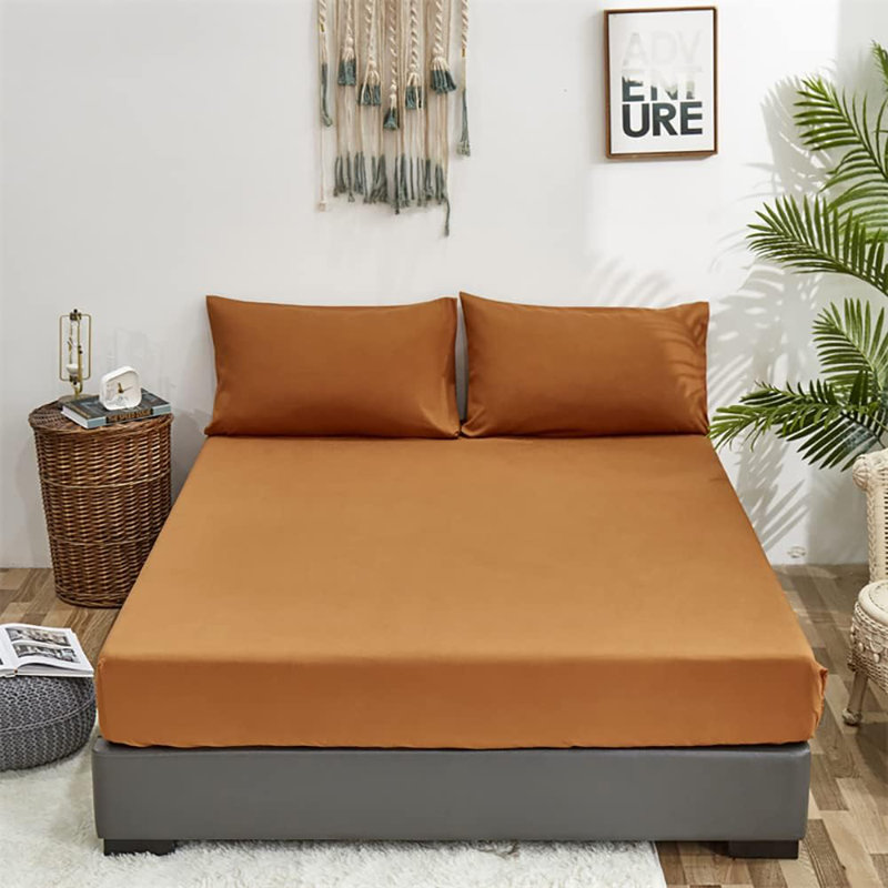 Wellboo 2 Pieces Pillowcases Standard Envelope Closure Pillowshams Pack of 2, 20inX26in, Pumpkin Color