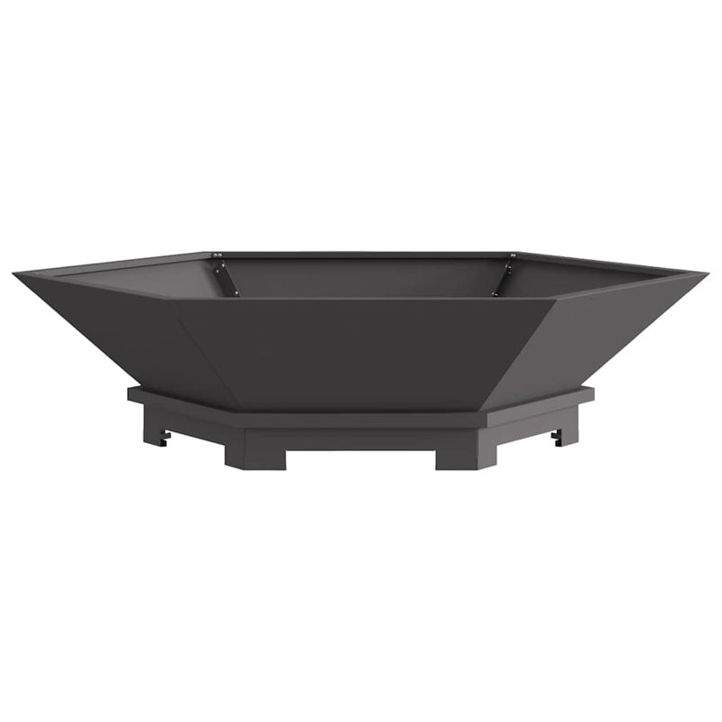 Modern Fire Pit, 28cm H x 100cm W x 100cm D, Black