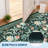 Washable Area Rug, 5x7 Floral Soft Rug for Living Room, Non Slip Low Pile Carpet for Living Room, Bedroom, Dining Room, Green-520934201-520934203