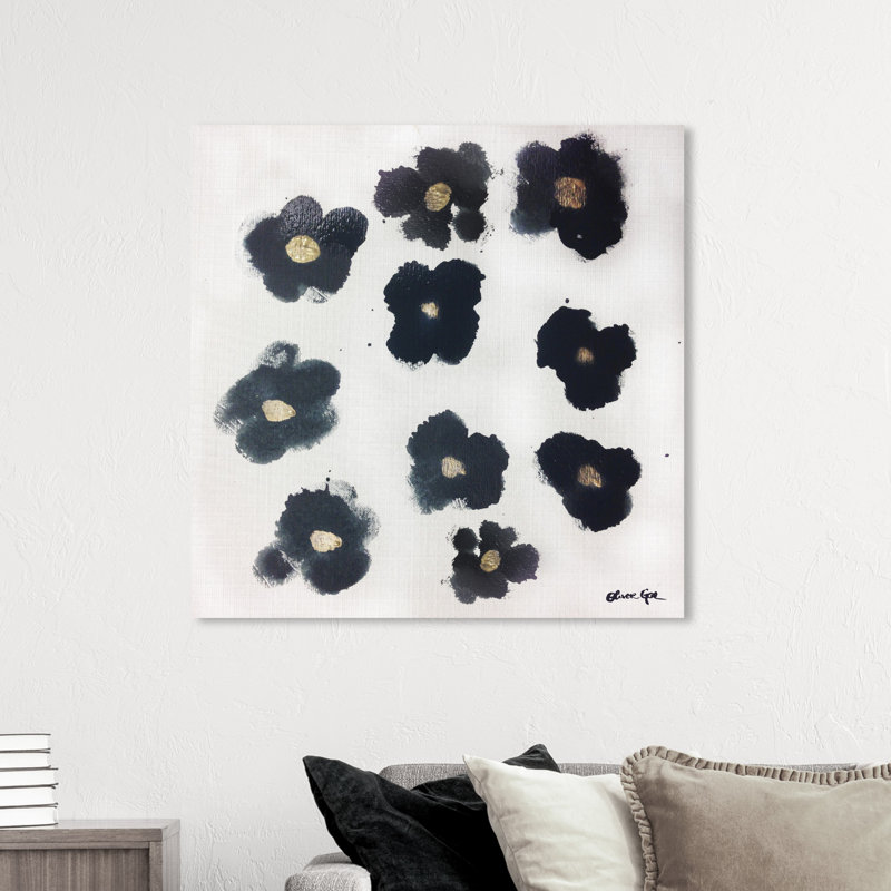 Coco's Gold Camellias - Graphic Art, 40" H x 40" W, Wrapped Canvas, No Mat