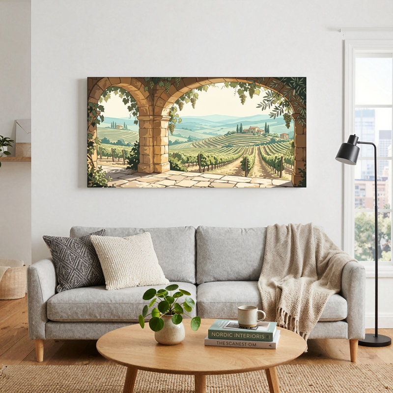 Ensemble de 1 tableau sur toile « Arche de vignoble », 40“W x 20”H, Wrapped Canvas